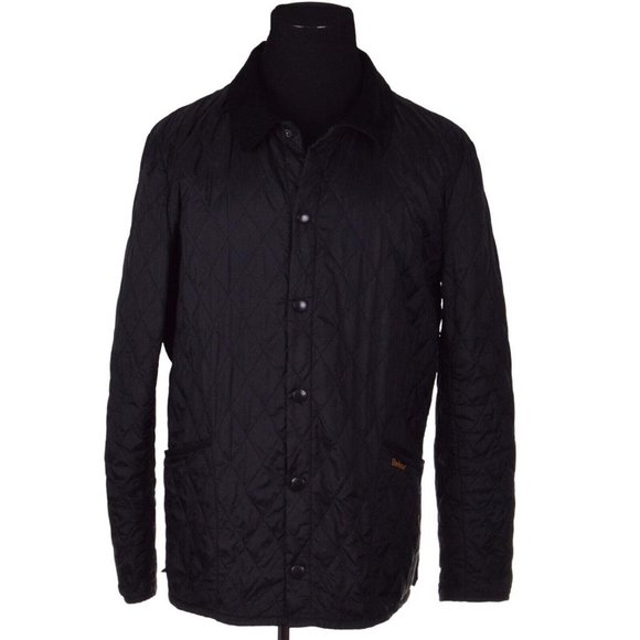 Barbour Jackets & Coats Barbour Liddesdale Mens Quilted Jacket Large Black Lightweight Snap